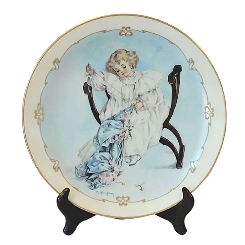 Vintage The Seamstress Little Ladies By Maud Humphrey Bogart Plate 1989
